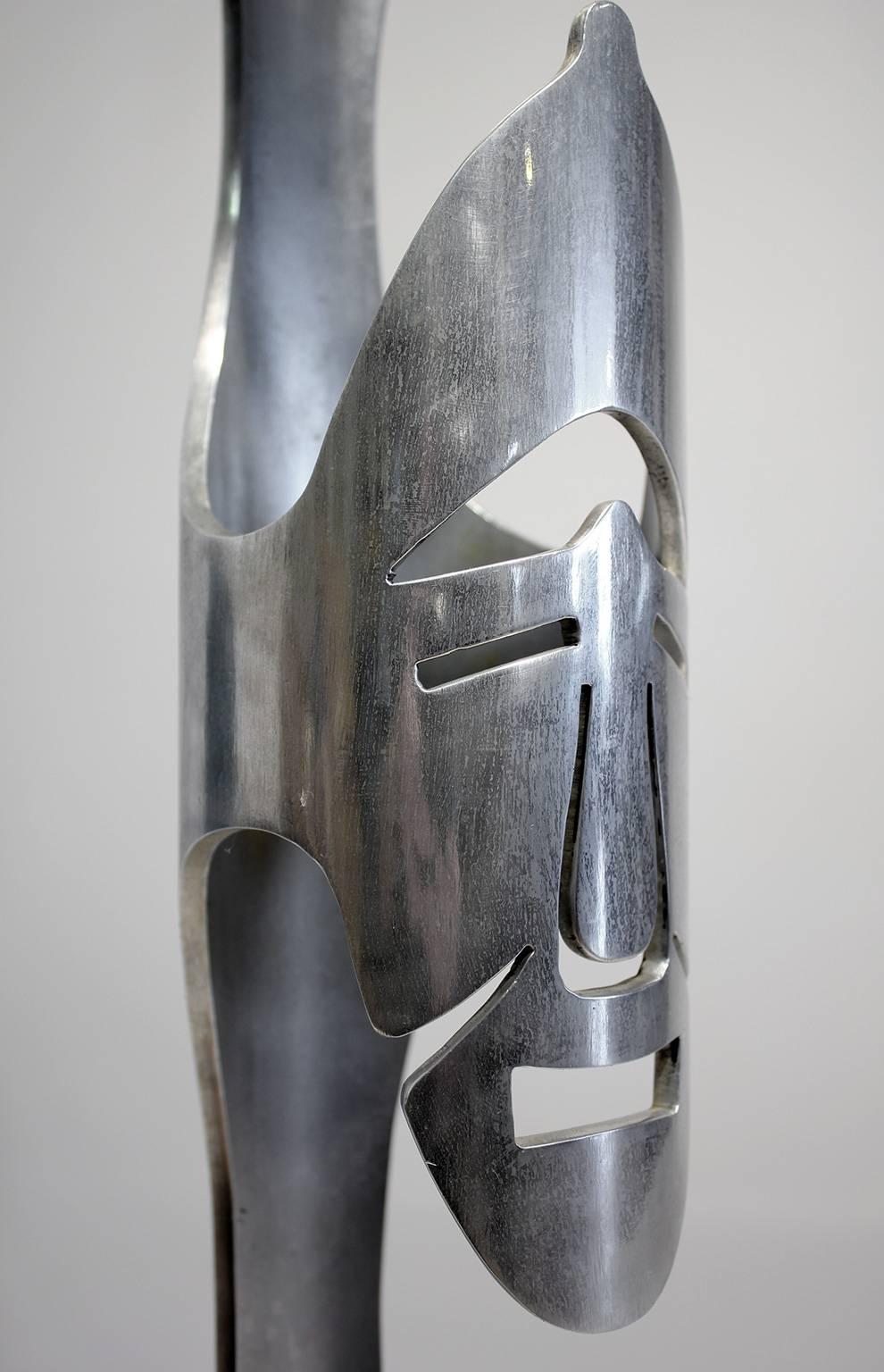 Tall Abstract Modernist Aluminium Sculpture For Sale 2