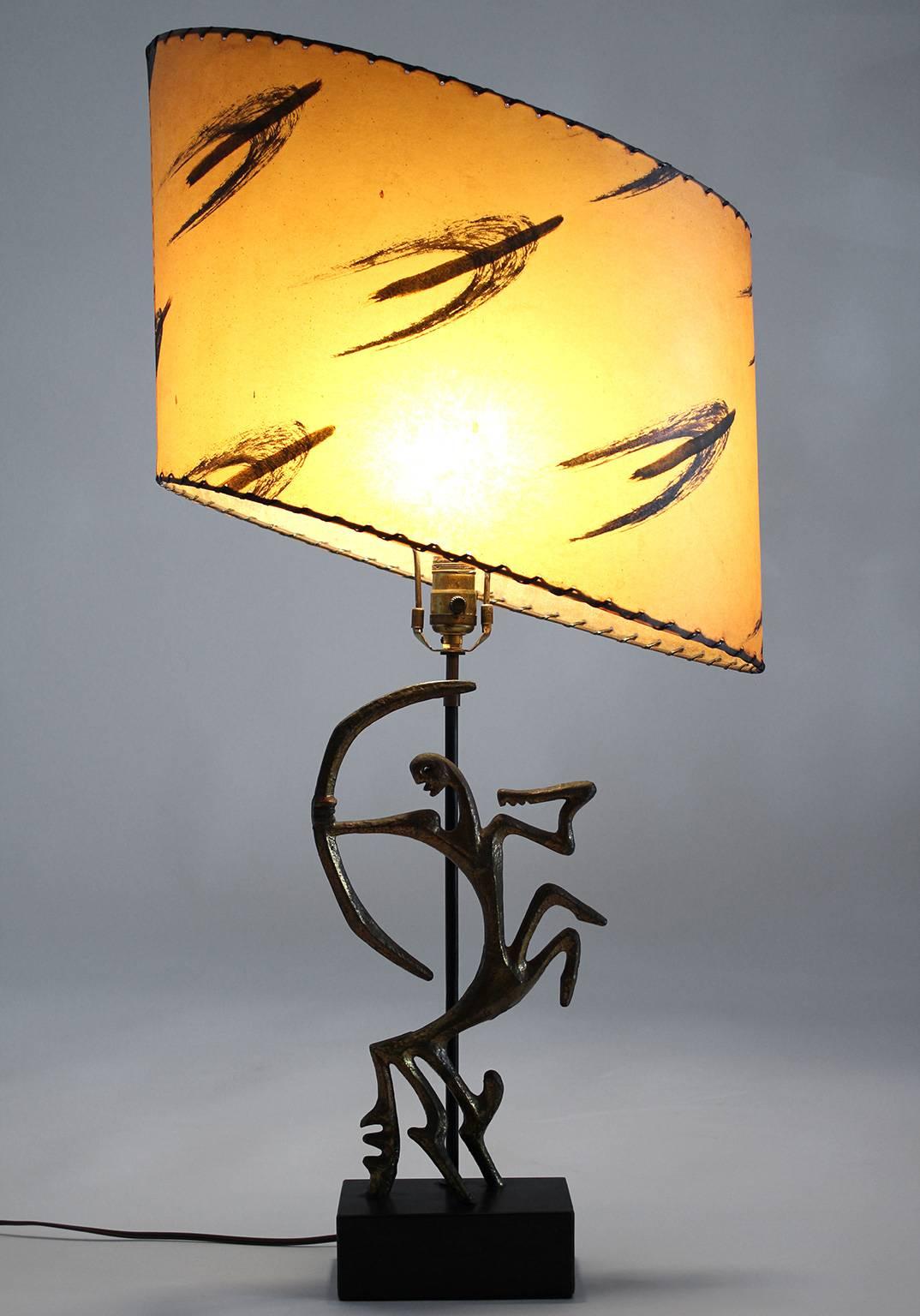 20th Century Frederick Weinberg Bronze Sagittarius Sculpture Lamp