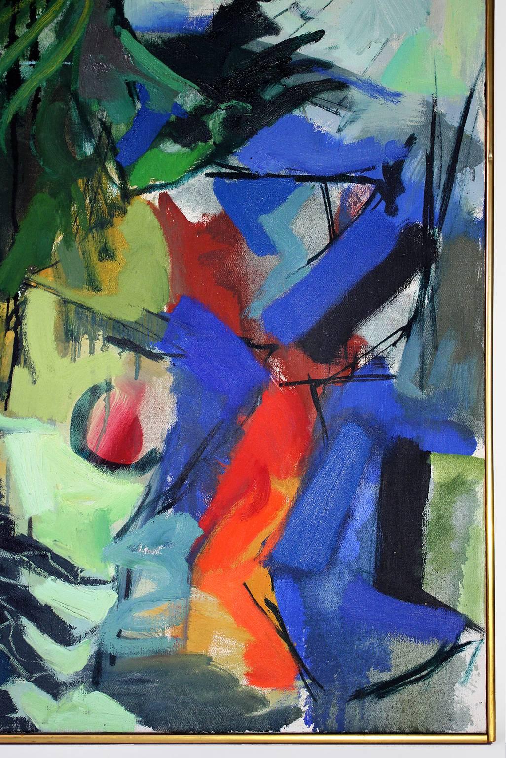20th Century 1963 Sheldon Kirby Abstract Oil on Canvas