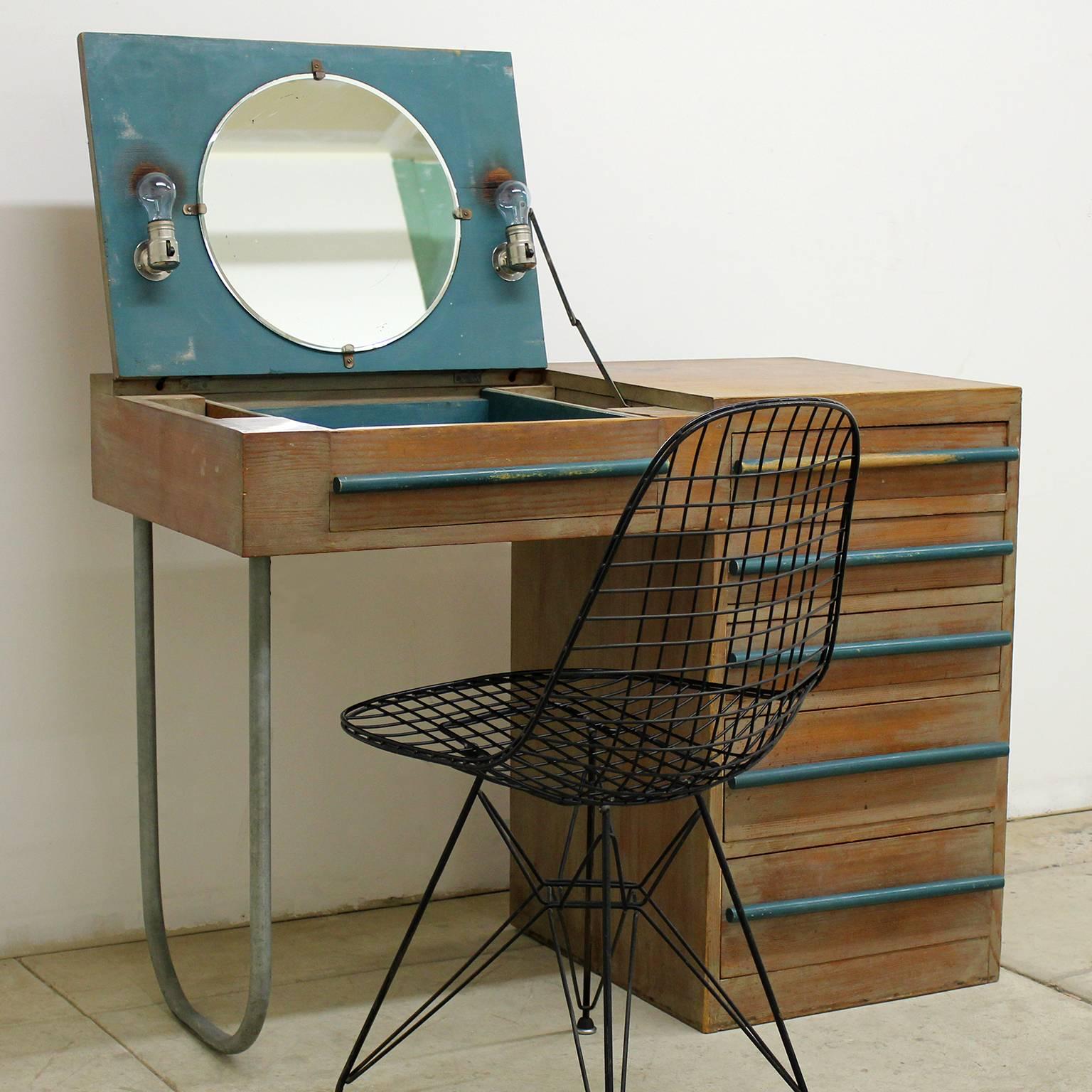 Mid-Century Modern 1940s Modern Custom Built Redwood Vanity Desk