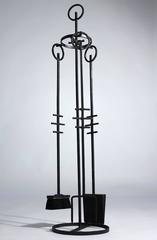 Erik Hogland Attributed Wrought Iron Modernist Fire Tools
