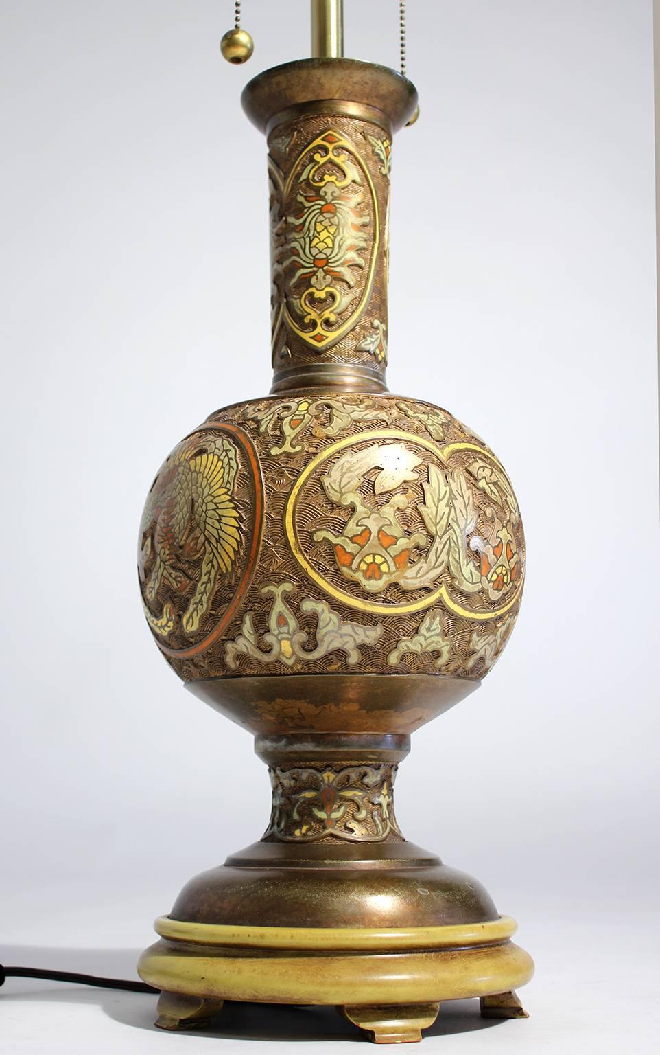 chinese bronze lamp