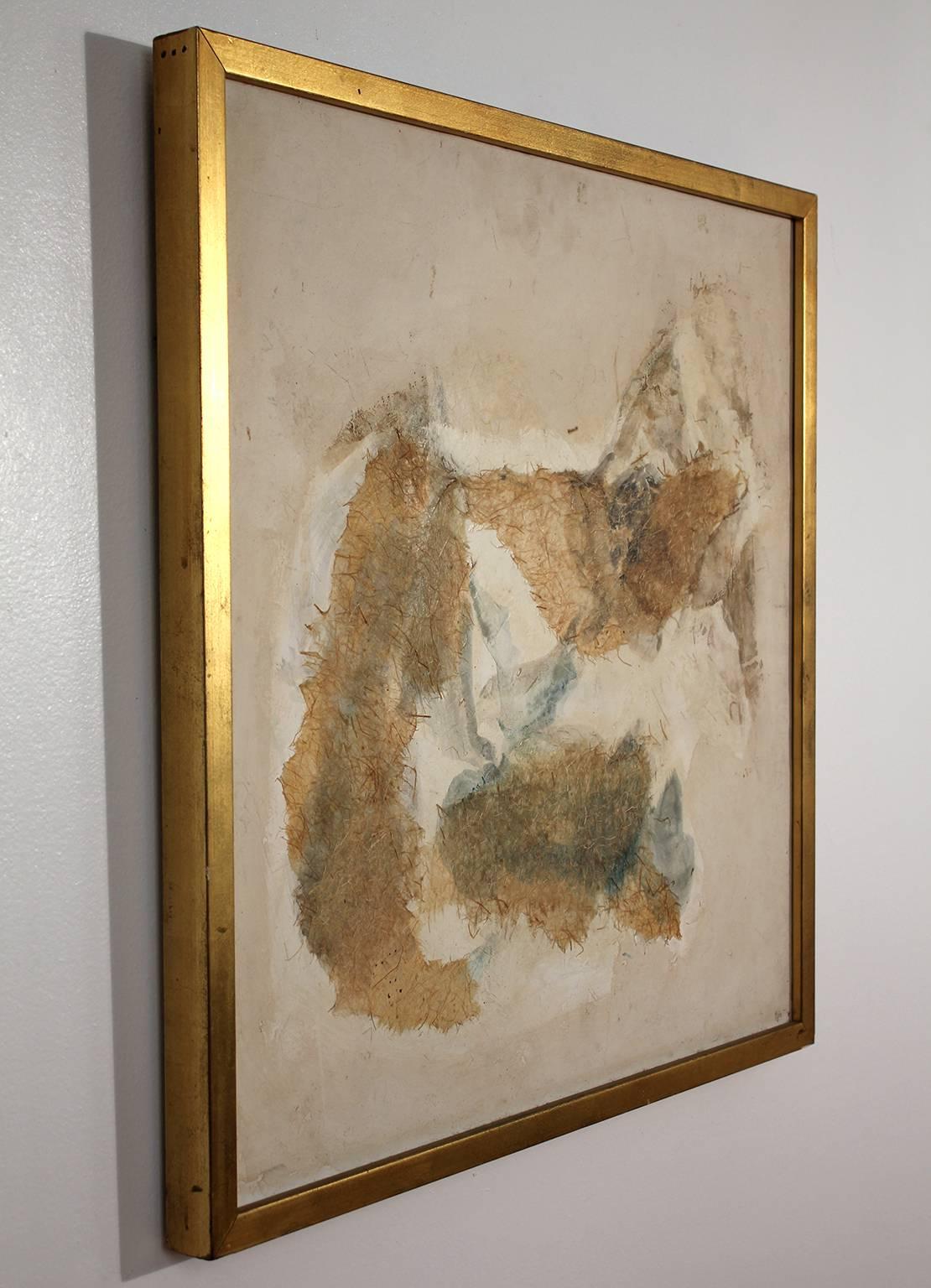 Mid-Century Modern Margaret Ash - Peinture abstraite technique mixte des années 1950 en vente