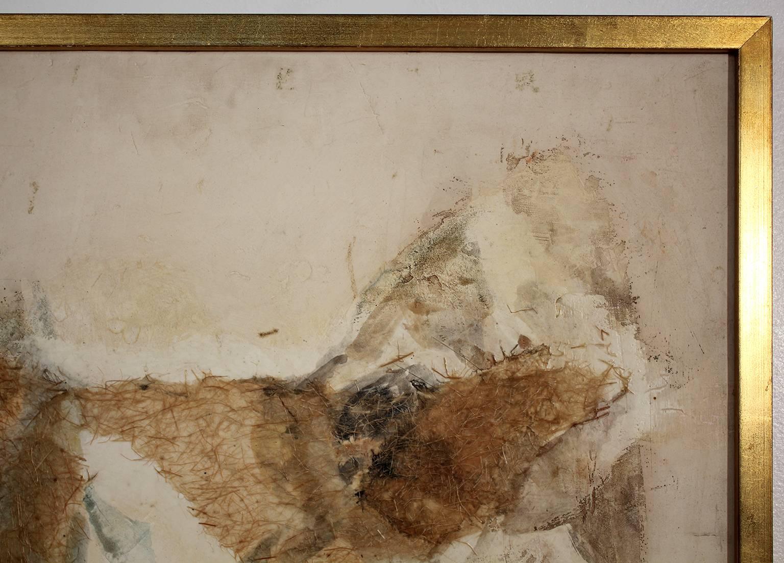 Mid-Century Modern Margaret Ash Abstract, 1950s Mixed Media Painting For Sale
