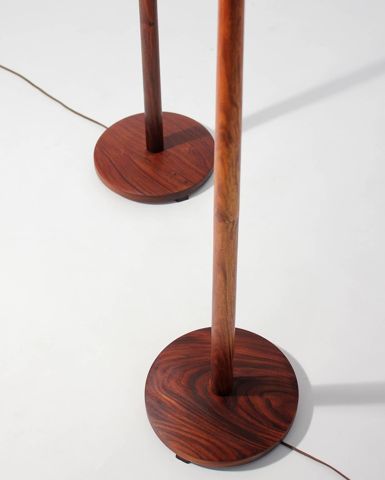 Pair of Rosewood Floor Lamps, Sweden 1