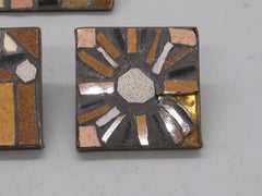 1960s Lemurian Crafts Inlaid Stone Door Pulls Knobs California San Diego Design