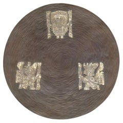 1960's Vicky of Peru Peruvian Sterling Silver Overlay Copper Wall Art Plaque