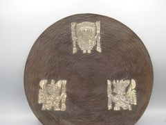 1960's Vicky of Peru Peruvian Sterling Silver Overlay Copper Wall Art Plaque