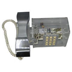 Vintage 1980's TeleConcepts Acrylic Lucite & Chrome Telephone Sculpture