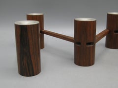 1960's Danish Laurs Jensen Rosewood Articulated Folding Candleholders Denmark