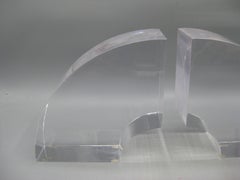 Original 70's Curved Rainbow Astrolite Lucite Sculpture Bookends by Ritts Co.