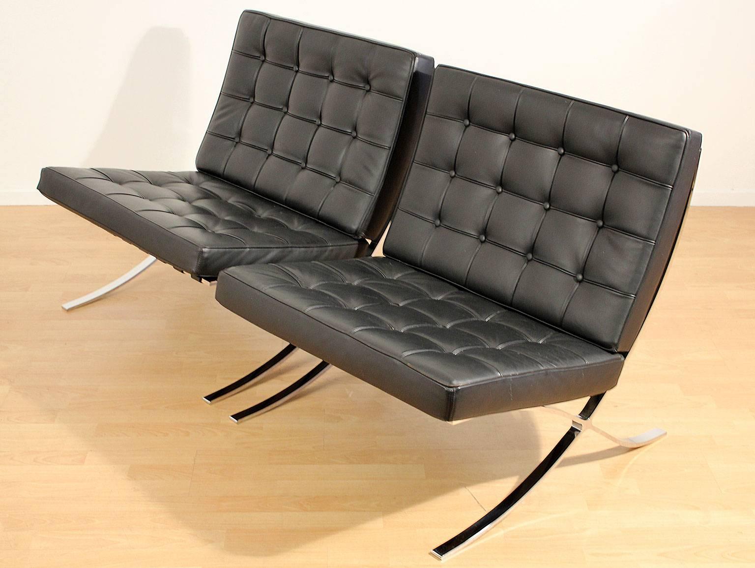 Mid-Century Modern Mies Van Der Rohe Barcelona Chairs for Knoll