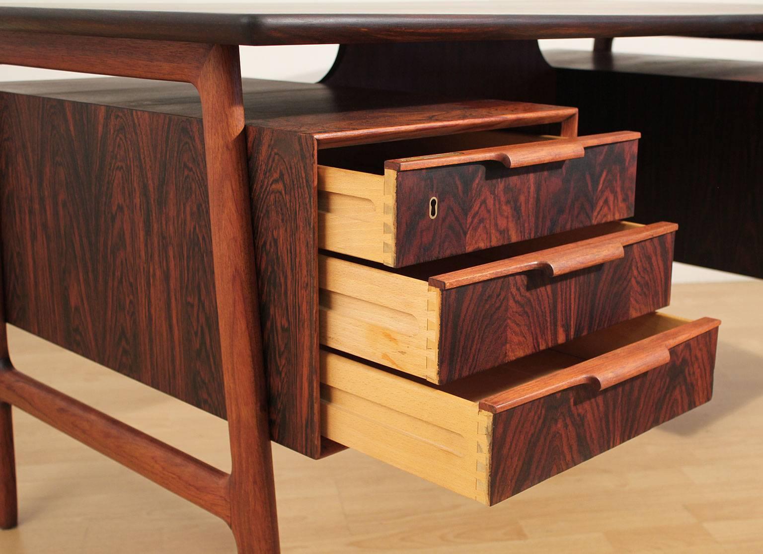 Danish Rosewood Executive Desk and Chair Designed by Gunni Omann 2