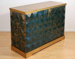 Baker Furniture Barbara Barry Diamond Gold Leaf Cabinet