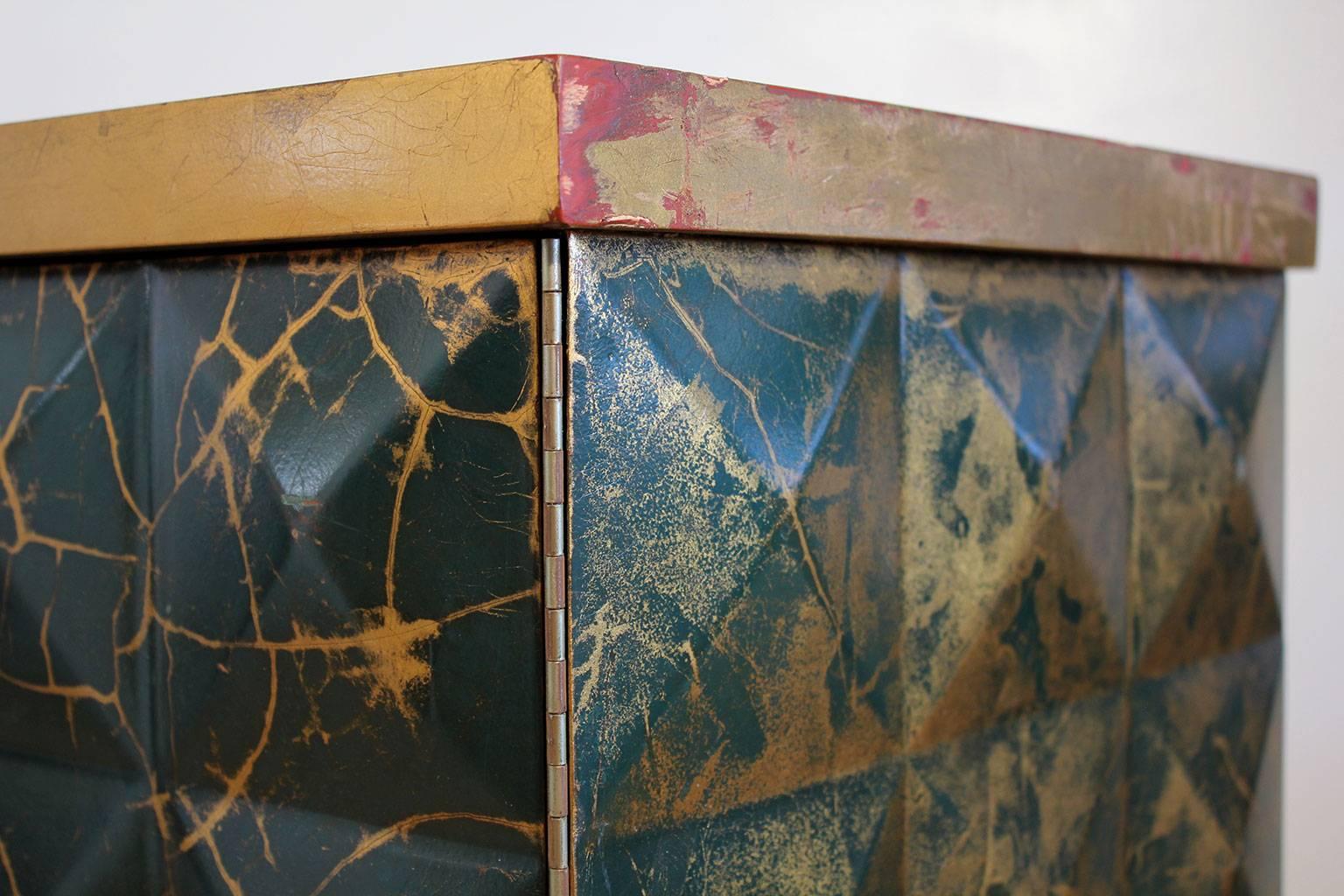 20th Century Baker Furniture Barbara Barry Diamond Gold Leaf Cabinet