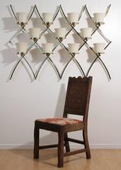 Charles Hollis Jones Custom Brass Treillage Wall Planter