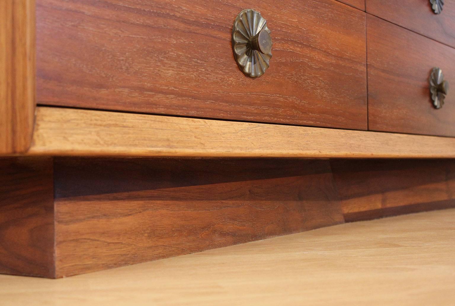 Modernist Walnut Six-Drawer Dresser 2