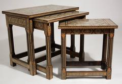 Antique Moorish Marquetry Inlay Nesting Tables