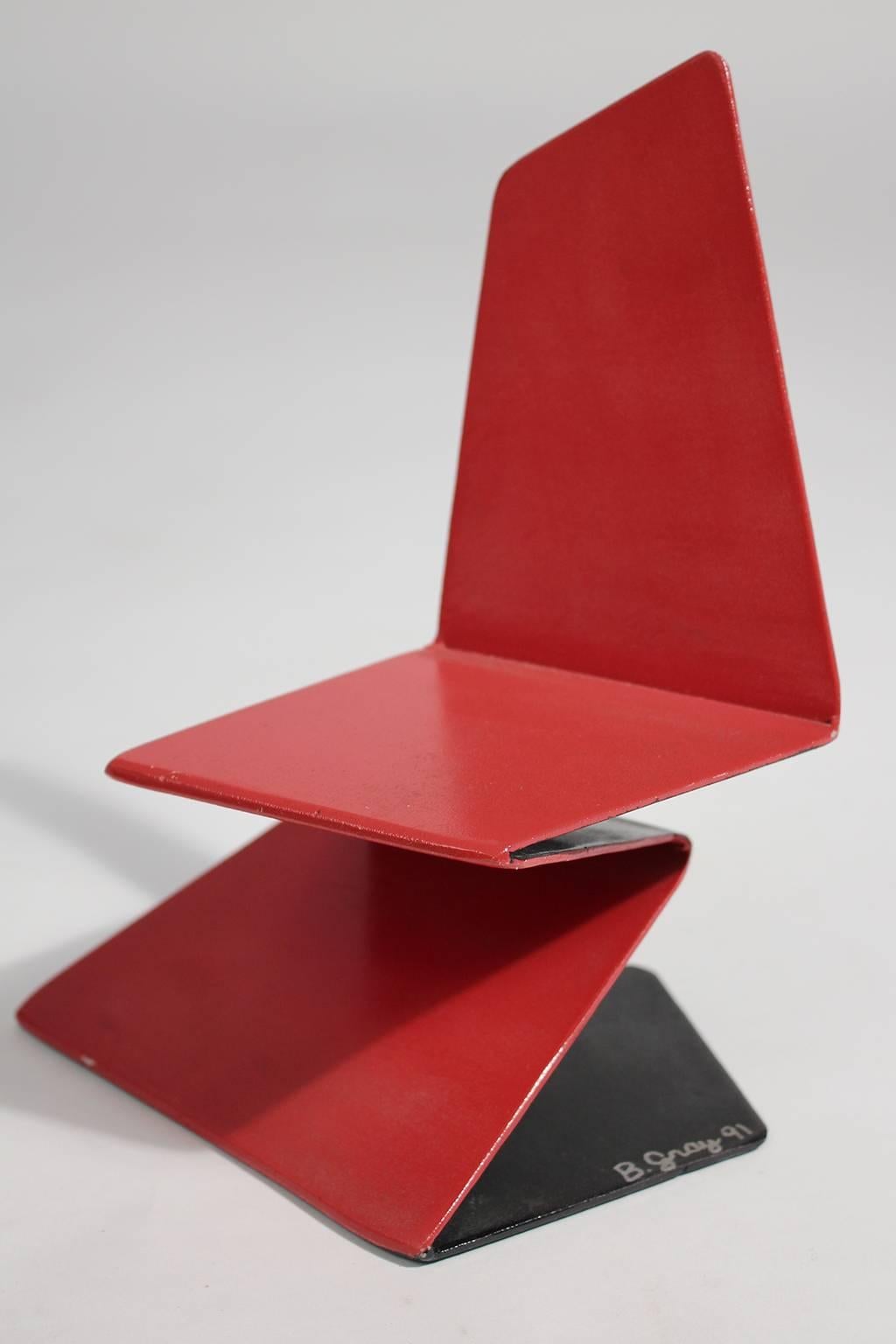 Bruce Gray Abstract Enamel and Steel Furniture Design Model Sculpture In Excellent Condition For Sale In San Diego, CA
