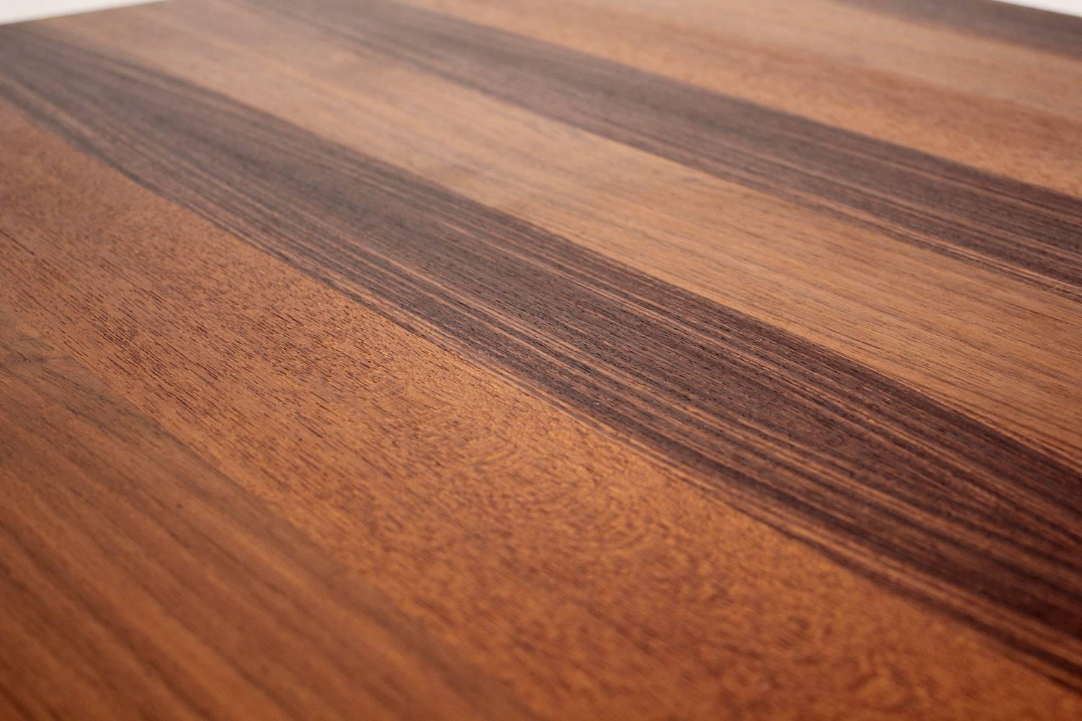 Dyrlund Danish Exotic Wood Parquetry Top Square Table, circa 1970s 2