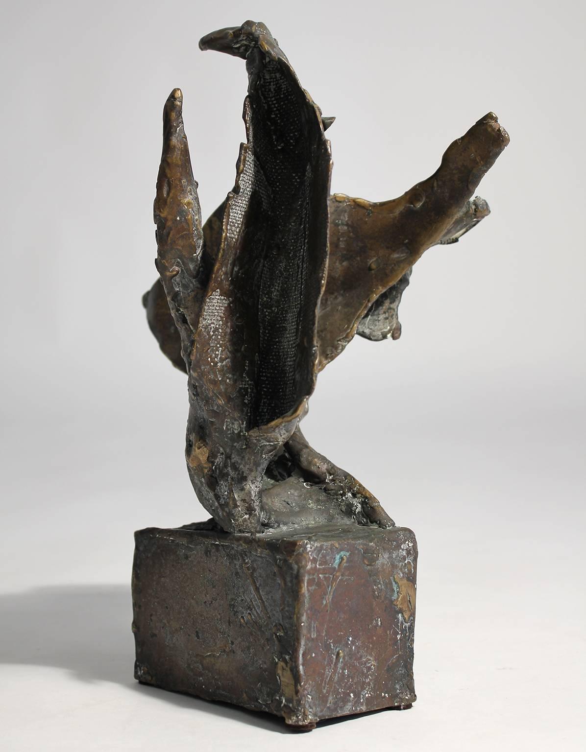 Sculpture en bronze abstrait de l'artiste mexicain répertorié James Pinto, vers les années 1960 Excellent état - En vente à San Diego, CA