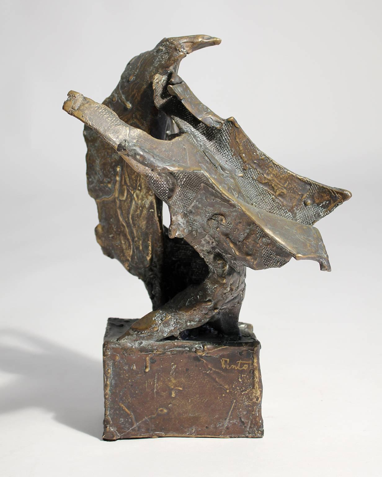 Bronze Sculpture en bronze abstrait de l'artiste mexicain répertorié James Pinto, vers les années 1960 en vente