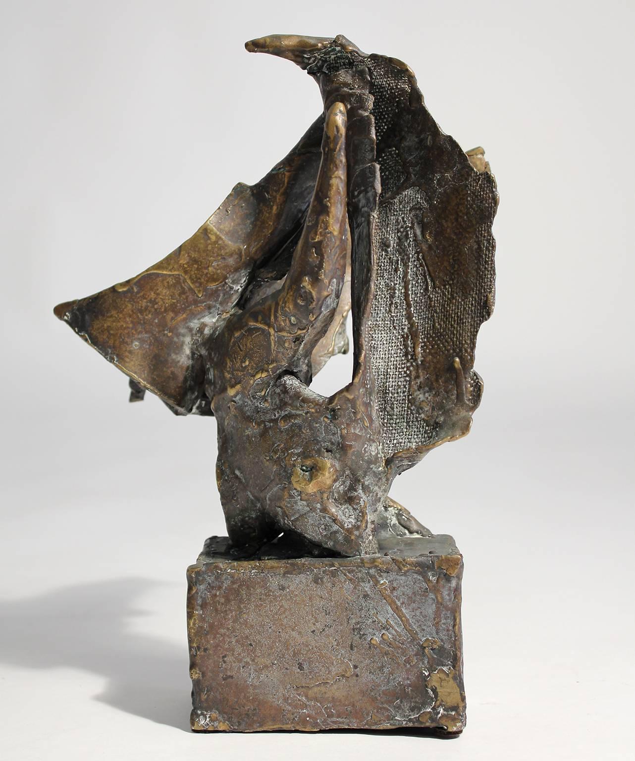 Mexican Listed Artist James Pinto Abstract Bronze Sculpture, circa 1960s In Excellent Condition For Sale In San Diego, CA