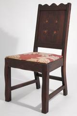 Antique Oak Arts & Crafts Hand Painted Monterey Mission Accent Chair from Church