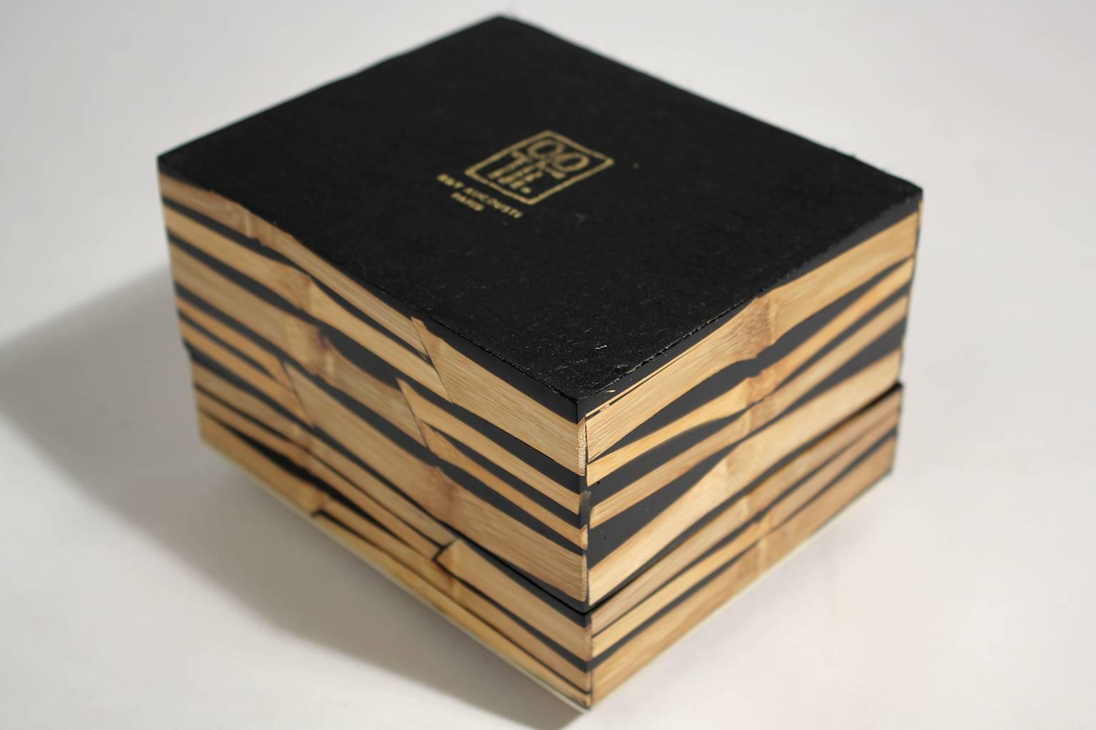 1990s R & Y Augousti Bamboo Lidded Box Signed, Paris 4
