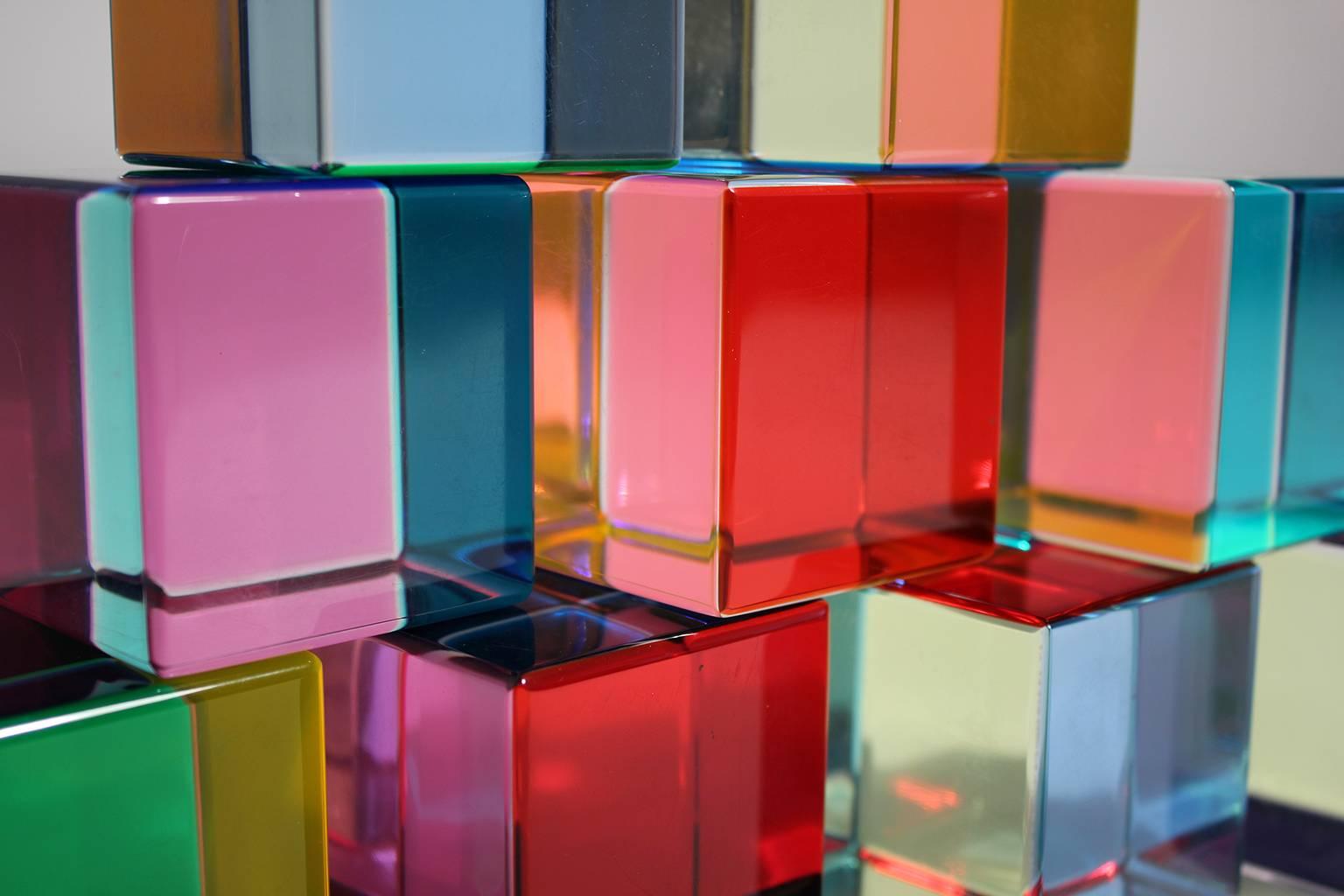 1990 Vasa Mihich Collection of Ten Acrylic Sculpture Cubes Edition of 50 2