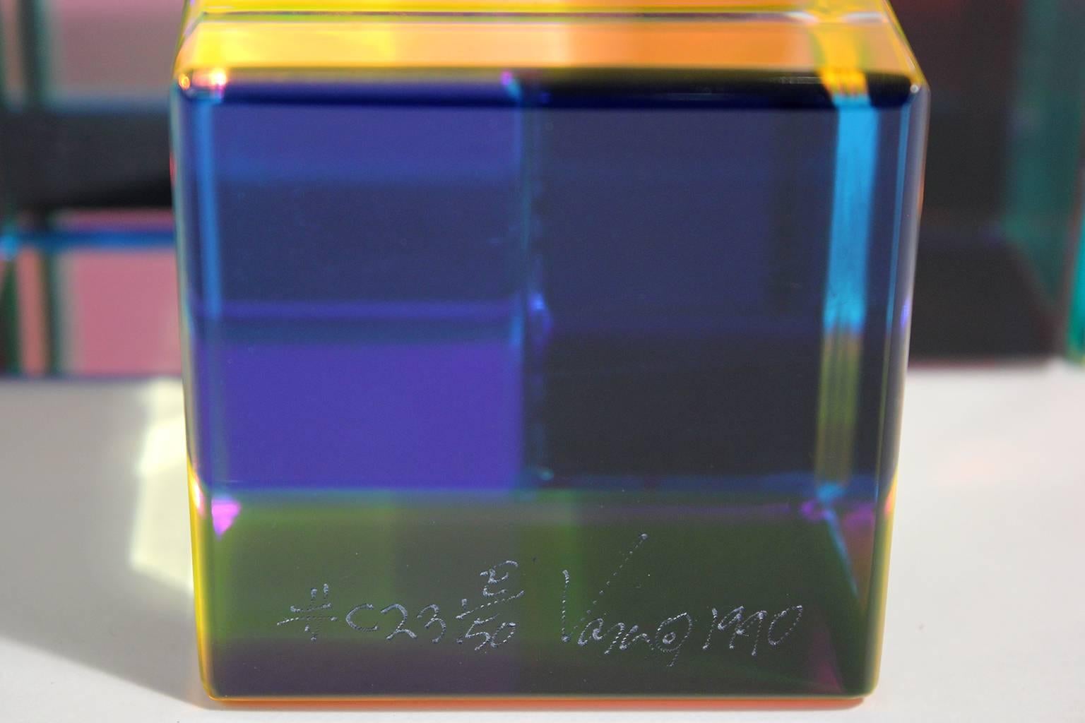 1990 Vasa Mihich Collection of Ten Acrylic Sculpture Cubes Edition of 50 3