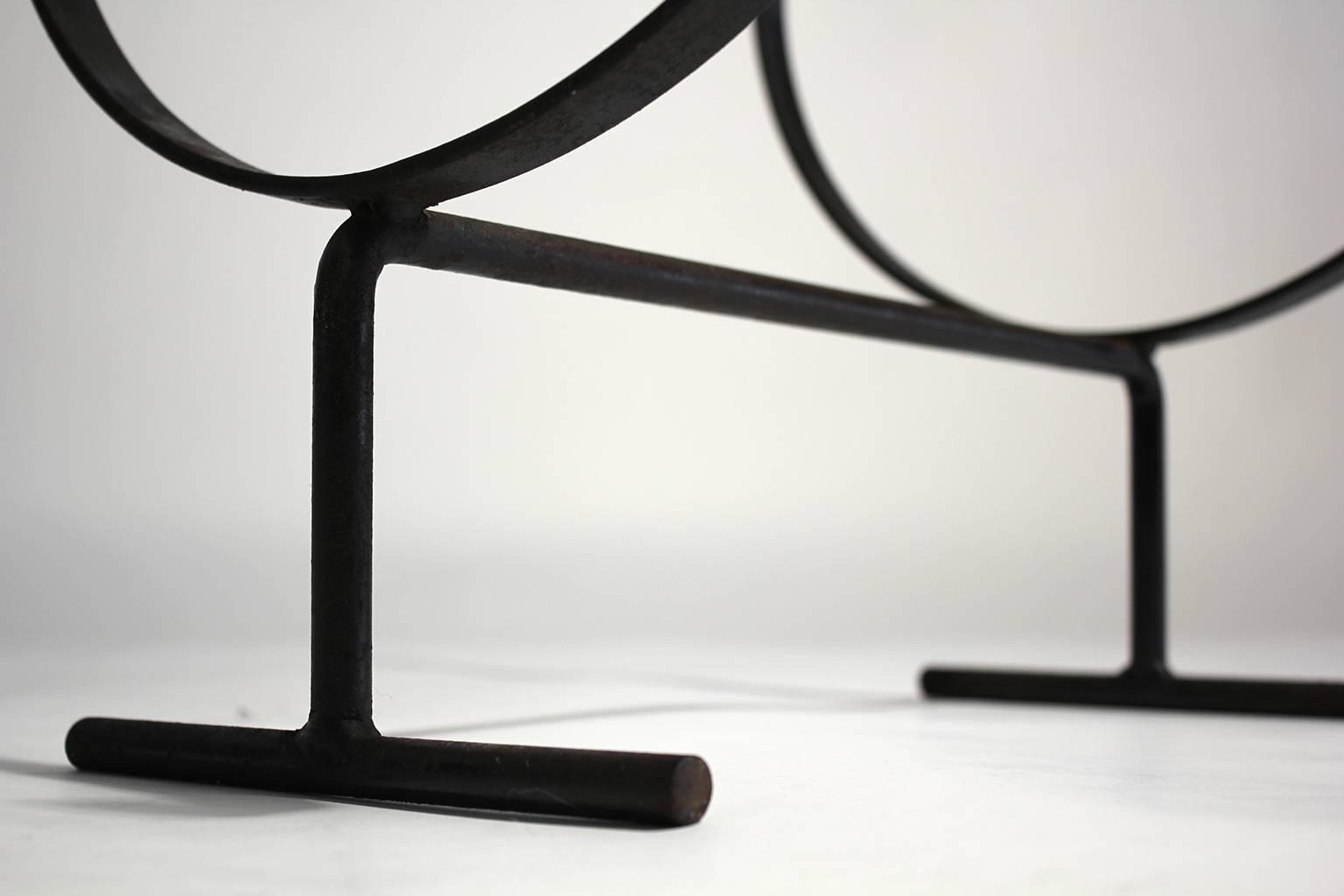 American Modernist Wrought Iron Log Holder