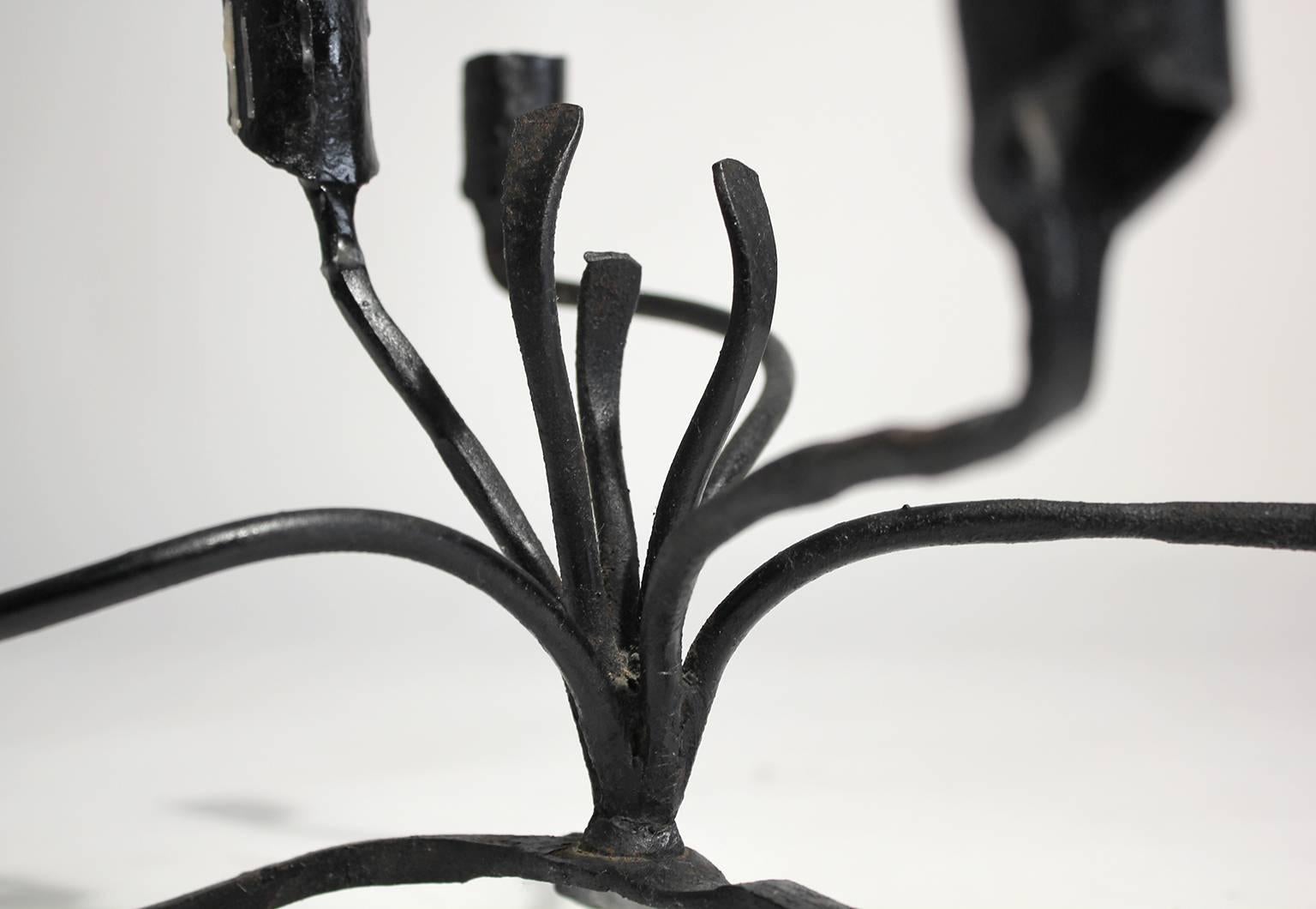 Forged Iron Candelabra by C. Carl Jennings In Excellent Condition In San Diego, CA
