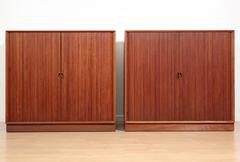 Pair of Teak Tambour Chests Buffets by Peter Hvidt & Orla Mølgaard Nielsen