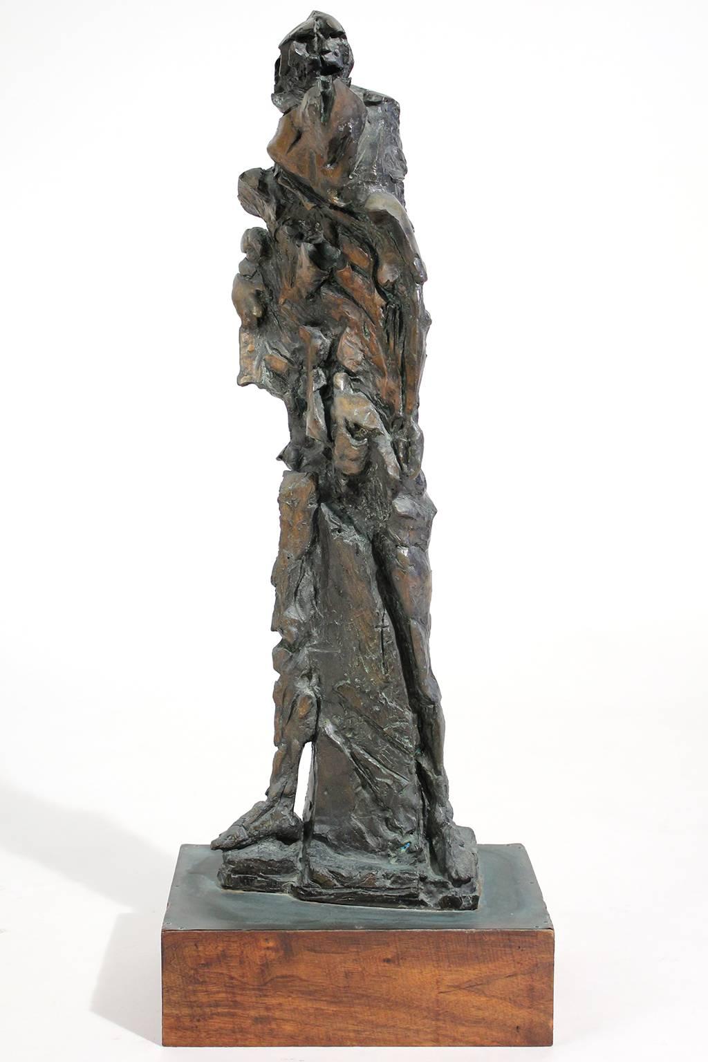 Brutalist Large Abstract Figural Bronze Sculpture