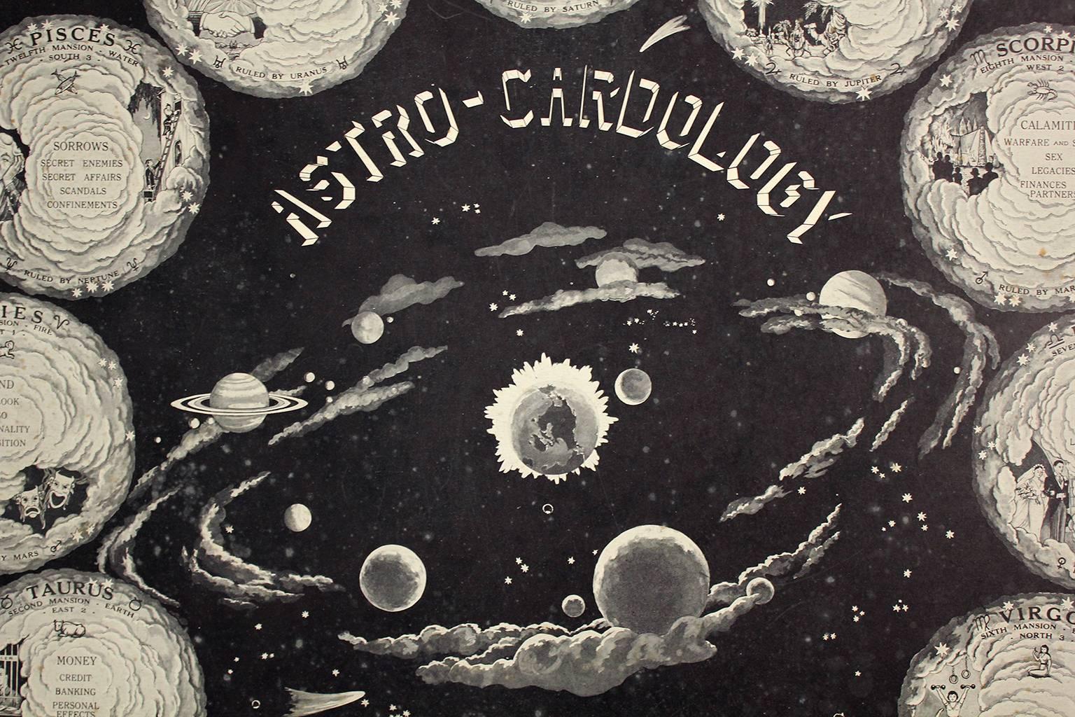 Art Deco 1934 Astro Cardology Zodiac Sign Print Poster by Jan Eric 1