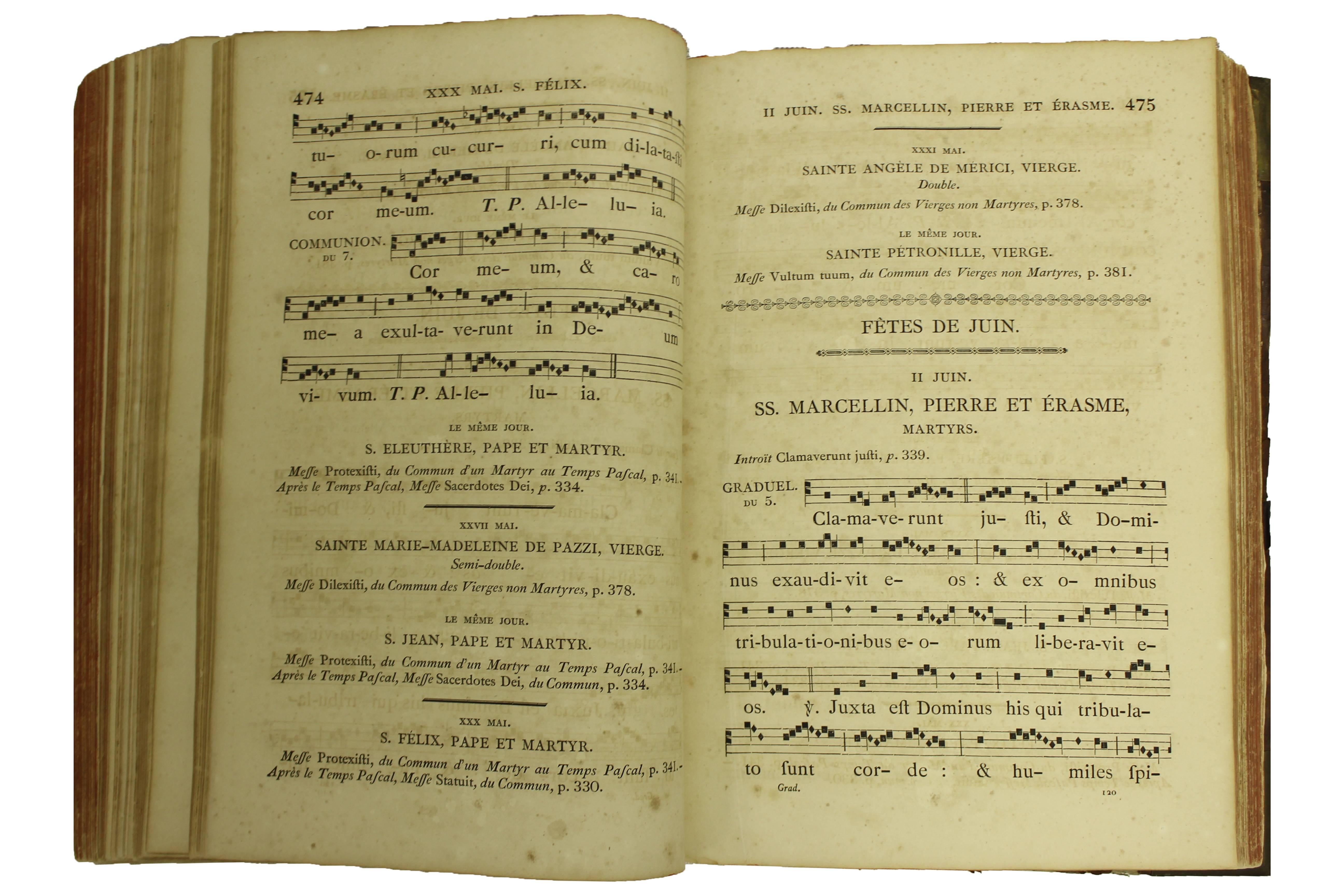 French 19c Antique Roman Song Book