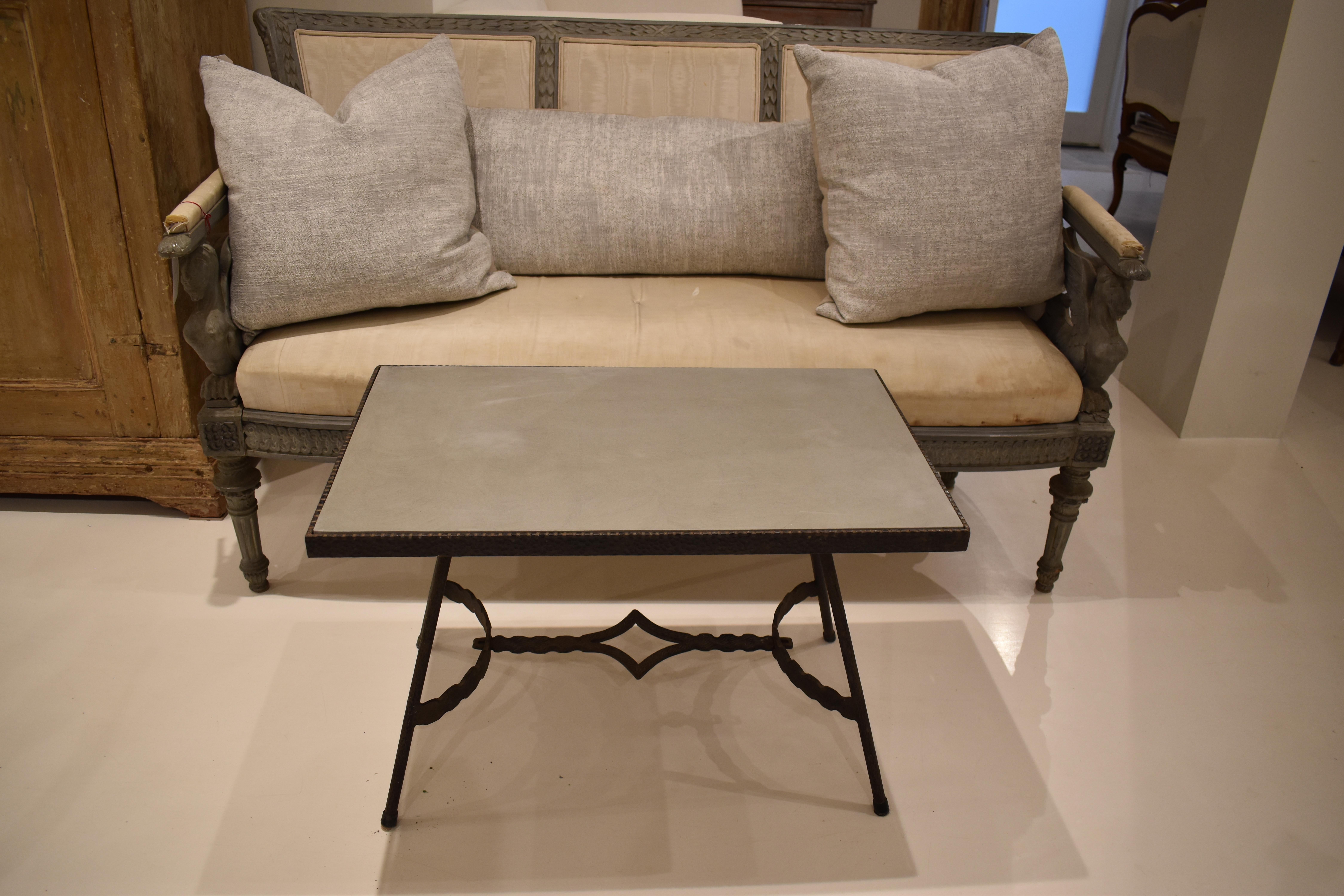 French Iron Base Coffee Table