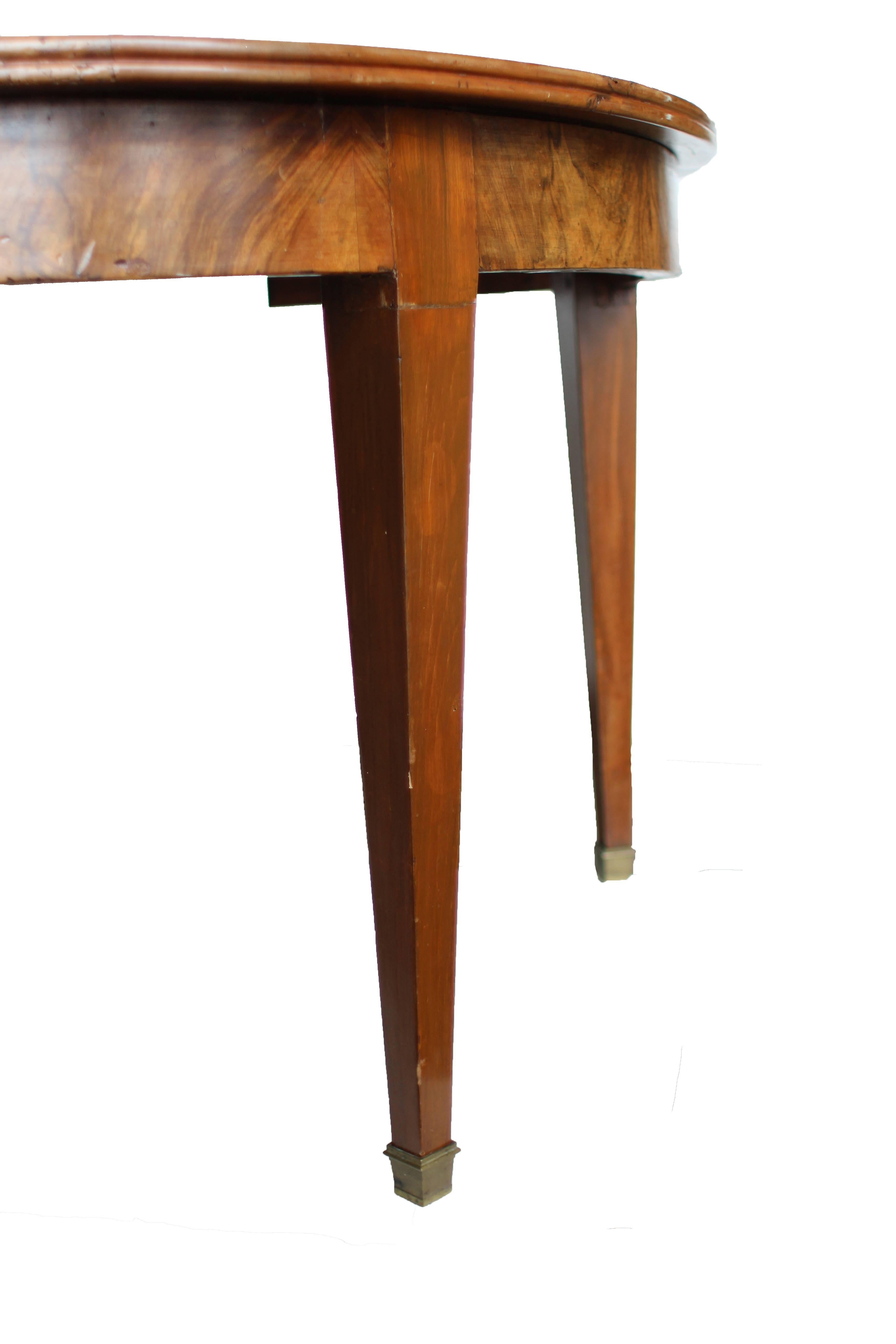 19c Directoire Walnut Dining Table w/ Three Leaves 2