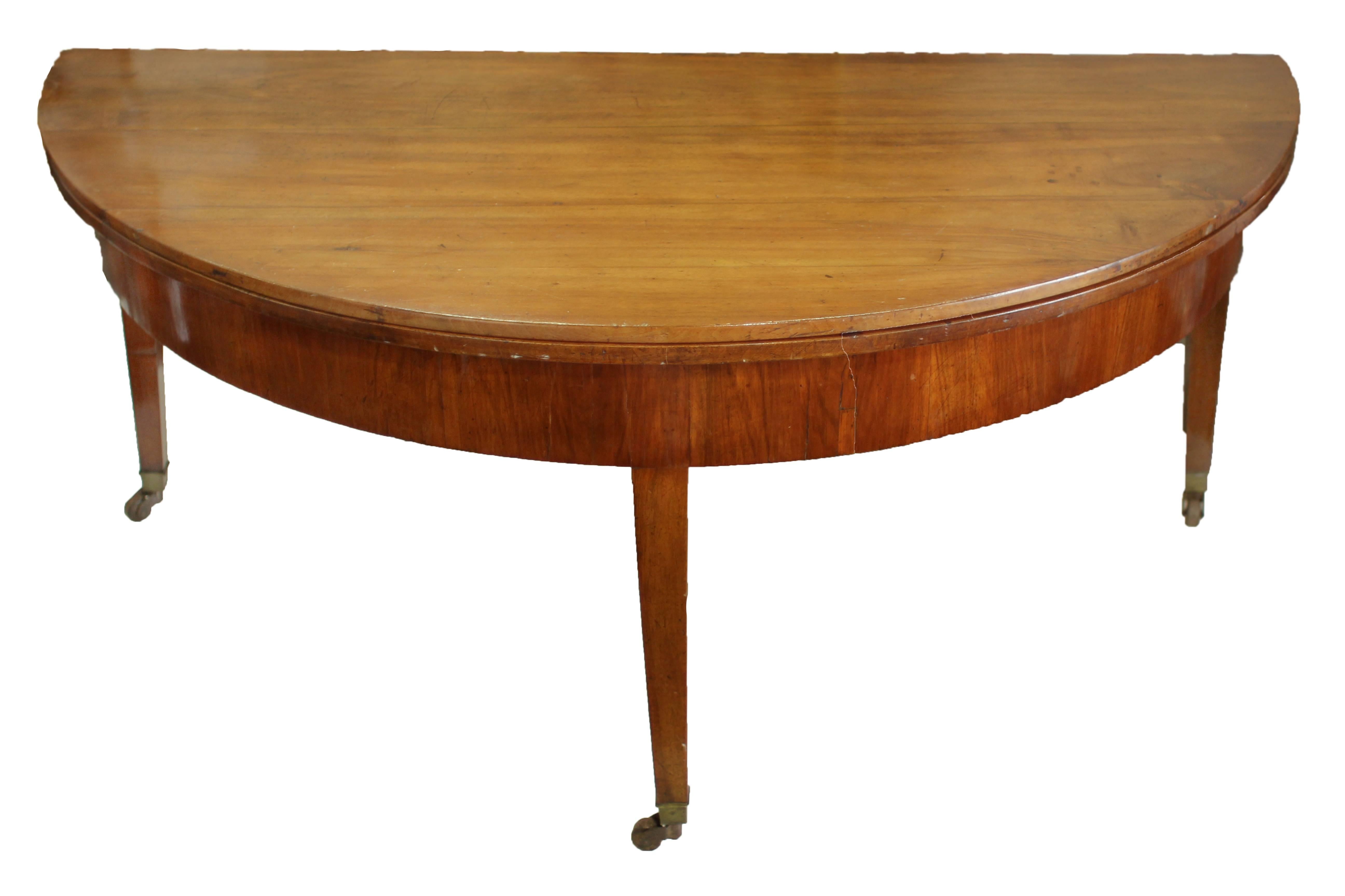 Wood 19th Century French Walnut Drop-Leaf Table 