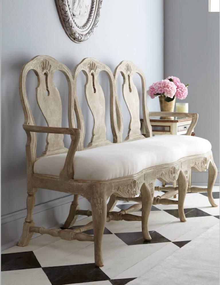 Swedish Rococo Bench In Good Condition In New Orleans, LA