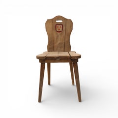 19c Antique Belgian Chairs with Coat of Arms from Chateau