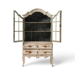 18th Century Swedish Rococo Cabinet with Glass in Doors from Stockholm