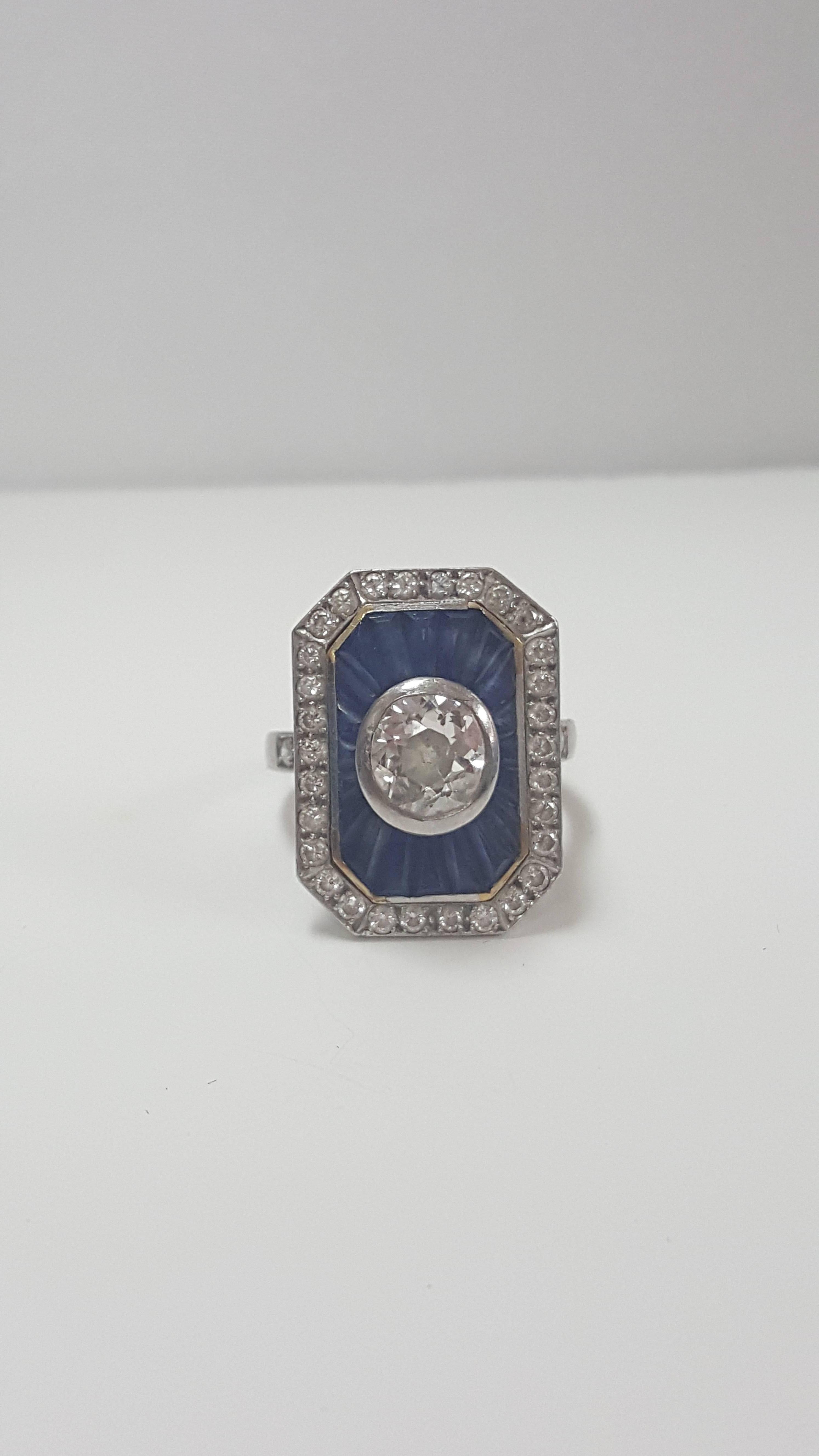 Unknown Vintage Sapphire and Diamond Ring