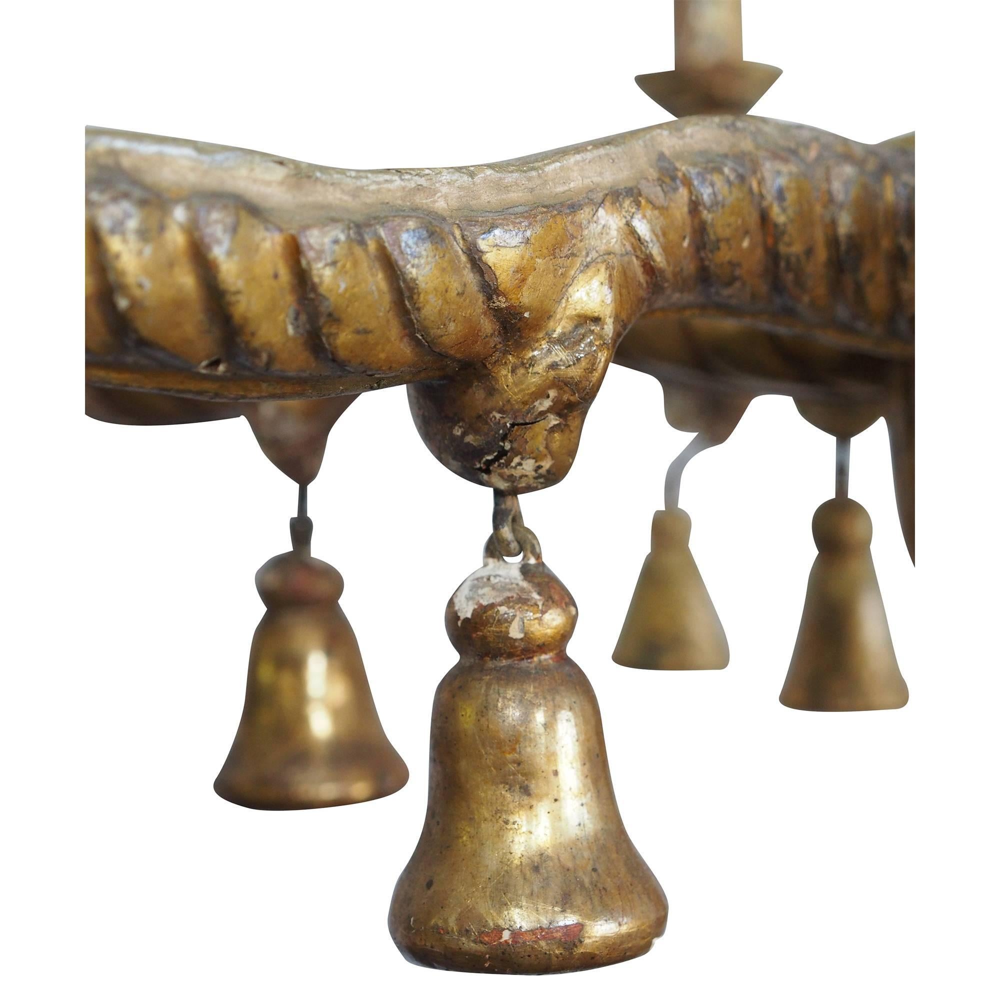 19c Italian Gilded Wood Six-Armed Lustre 2