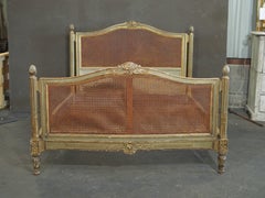 19c Louis XVI Caned Bed in Four Pieces