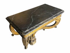 19c French Gilded Console with Faux Marble