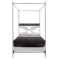 Contemporary Iron Canopy Bed, Twin