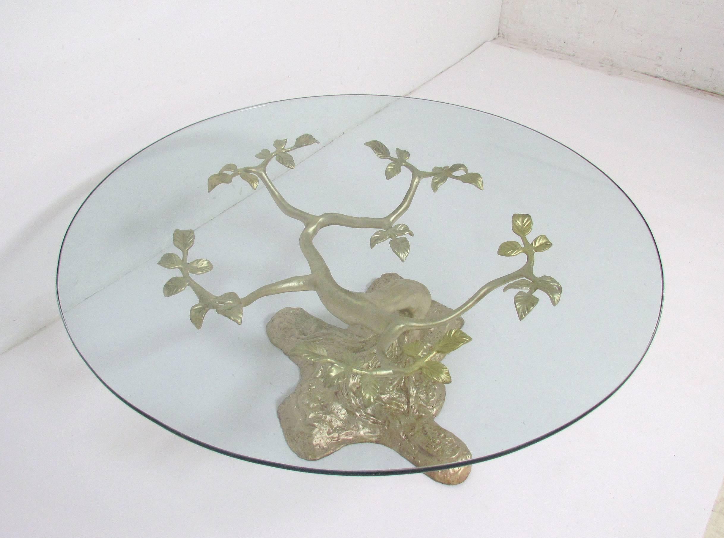 Unknown Cast Bronze Bonsai Tree Coffee Table in the Manner of Willy Daro