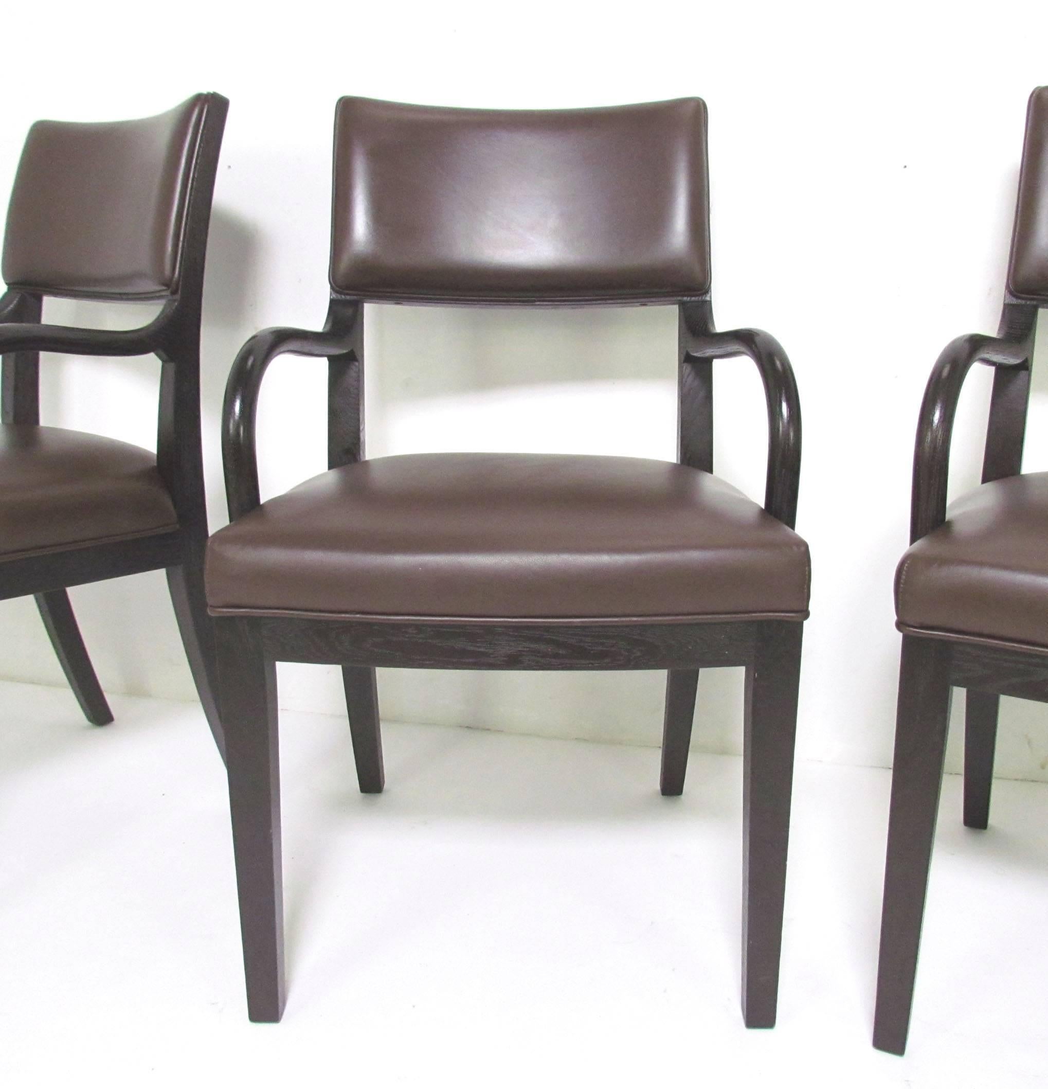 Set of Eight Leather Dining Chairs by Antonio Citterio for B&B Italia In Good Condition In Peabody, MA